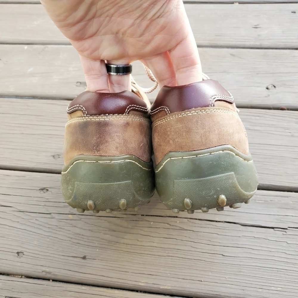 Vintage 90s y2k Skechers Tan Brown Nubuck Suede Leather Bicycle‎ Casual Shoes 9